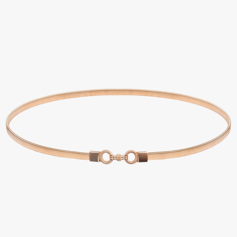 Gold hook metal elastic waist belt